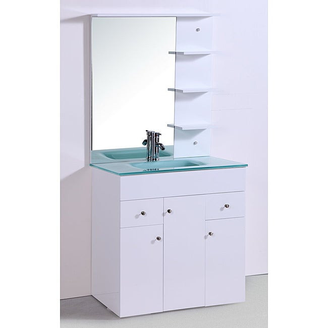 Glass Top Bathroom Vanity
 Tempered Glass Top 32 inch Single Sink Bathroom Vanity
