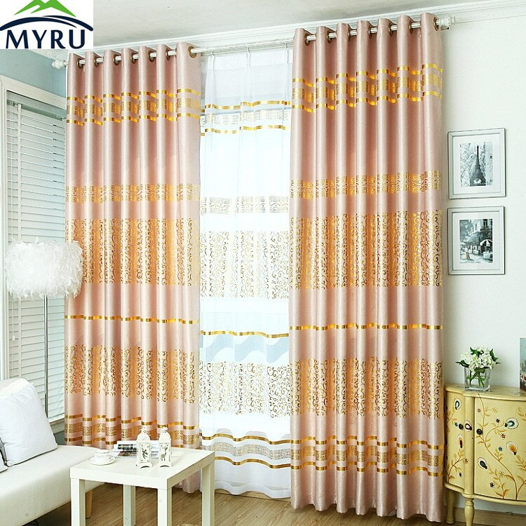 Gold Curtains Living Room
 MYRU Simple fashion custom curtain Windows curtains gold