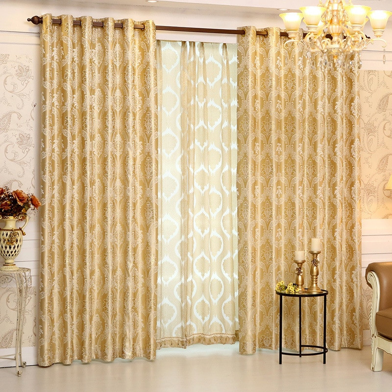 Gold Curtains Living Room
 2017 European Gold Gold Jacquard Royal Deluxe Blue Curtain