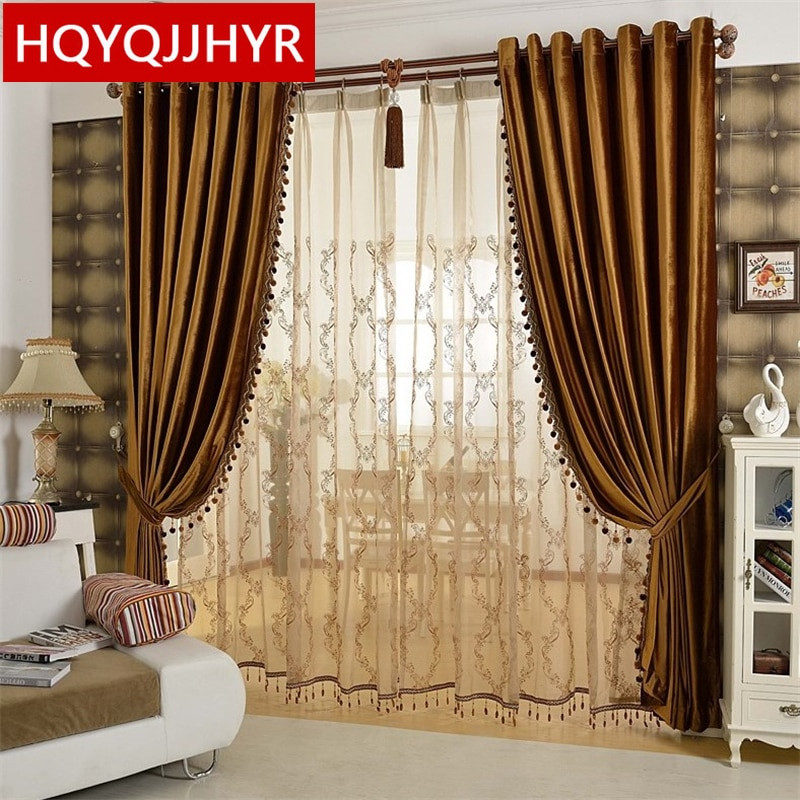 Gold Curtains Living Room
 Aliexpress Buy European luxury gold coffee velvet