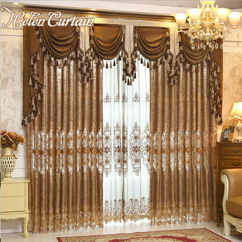 Gold Curtains Living Room
 Helen Curtain Luxury Gold Embroidered Curtains For Living