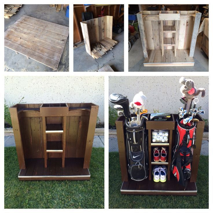 Golf Bag Organizer For Garage
 DIY Golf Bag Storage System Dual storage for clubs plus