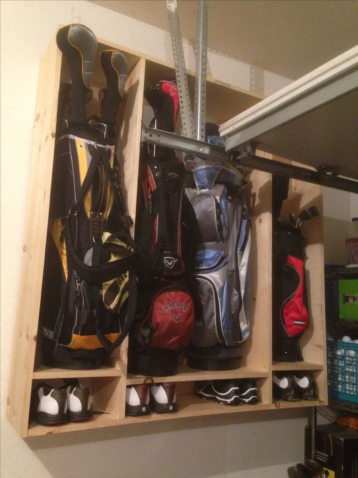 Golf Bag Organizer For Garage
 French cleat system on Pinterest
