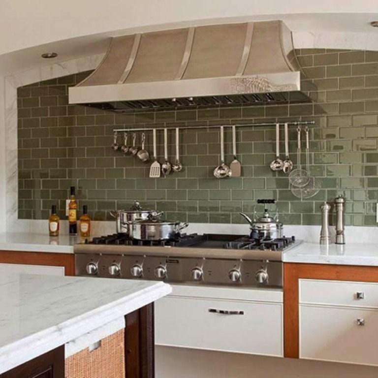 Green Kitchen Tiles
 15 Beautiful Kitchen Designs with Subway Tiles Rilane