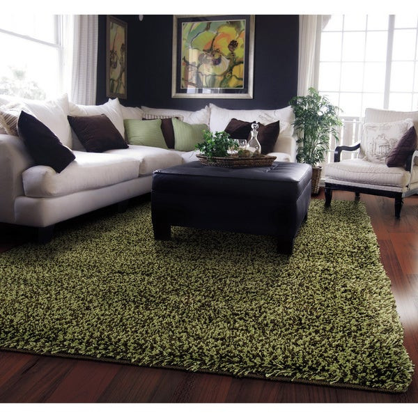 Green Rugs For Living Room
 Manhattan Tweed Green Brown Shag Rug 5 x 8 Free