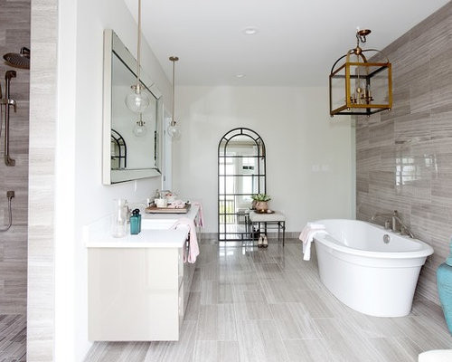 Grey Bathroom Floor Tiles
 Gray Floor Tile Home Design Ideas Remodel and Decor