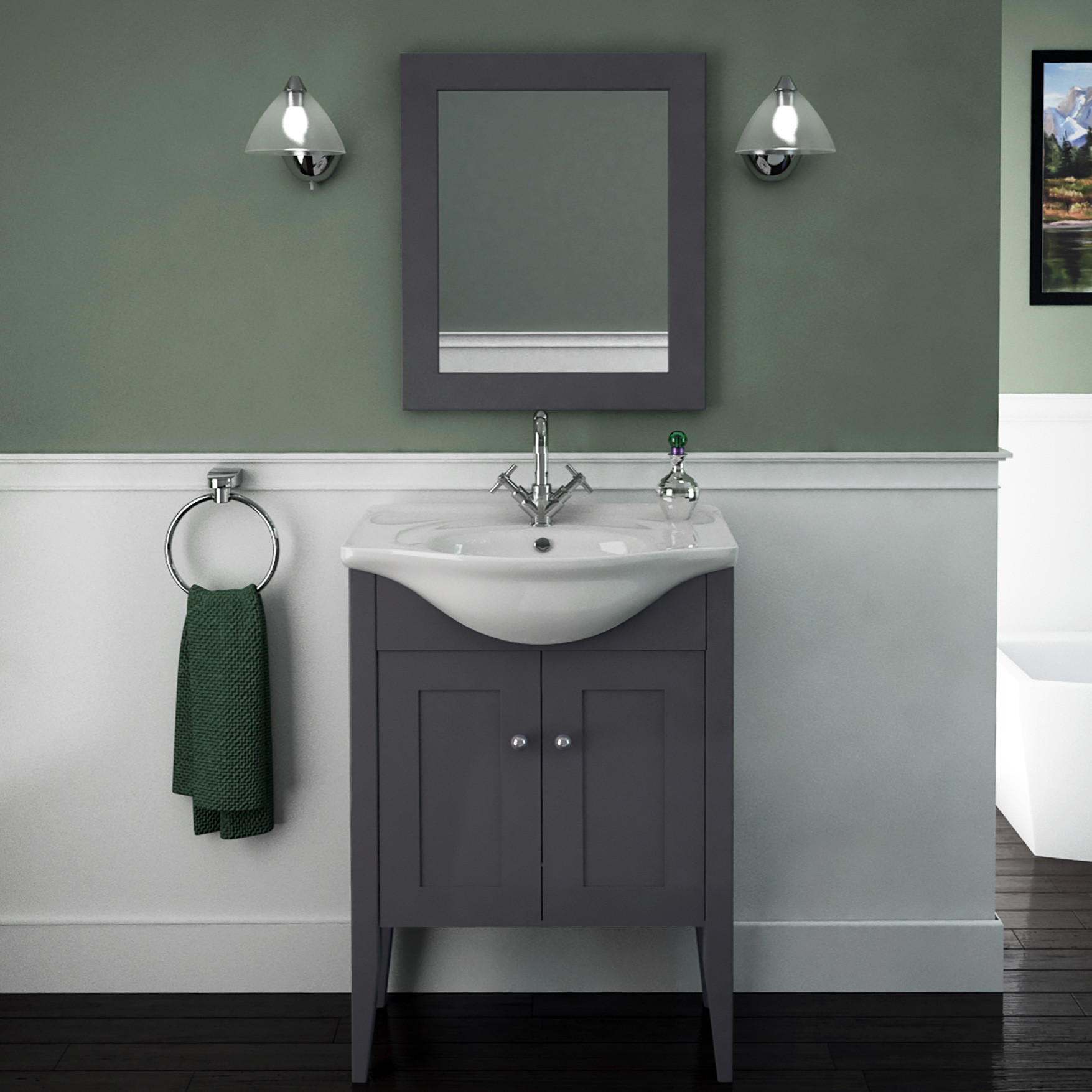 Grey Bathroom Mirror
 Buy Insolito Carolla Bathroom Mirror Charcoal Grey line Uk
