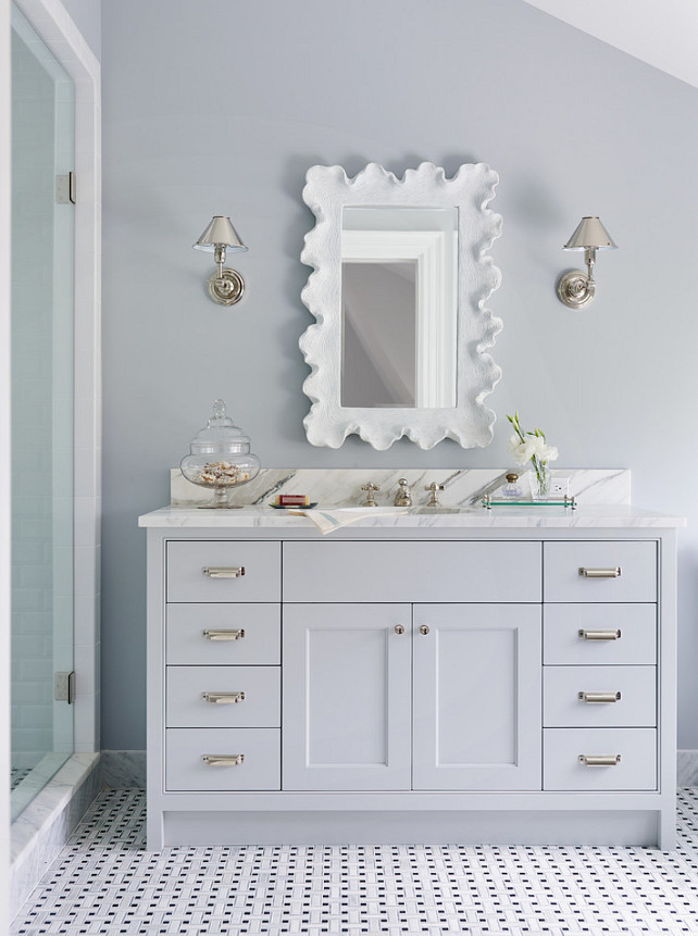 Grey Bathroom Mirror
 East Coast Inspired Shingle House Home Bunch Interior