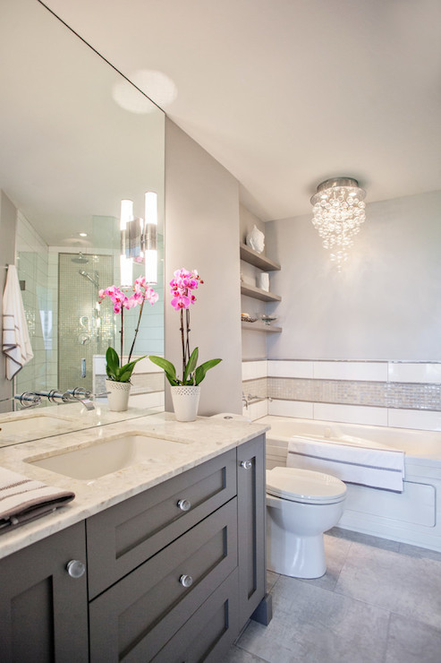 Grey Bathroom Mirror
 Grey Vanity Contemporary bathroom Madison Taylor Design