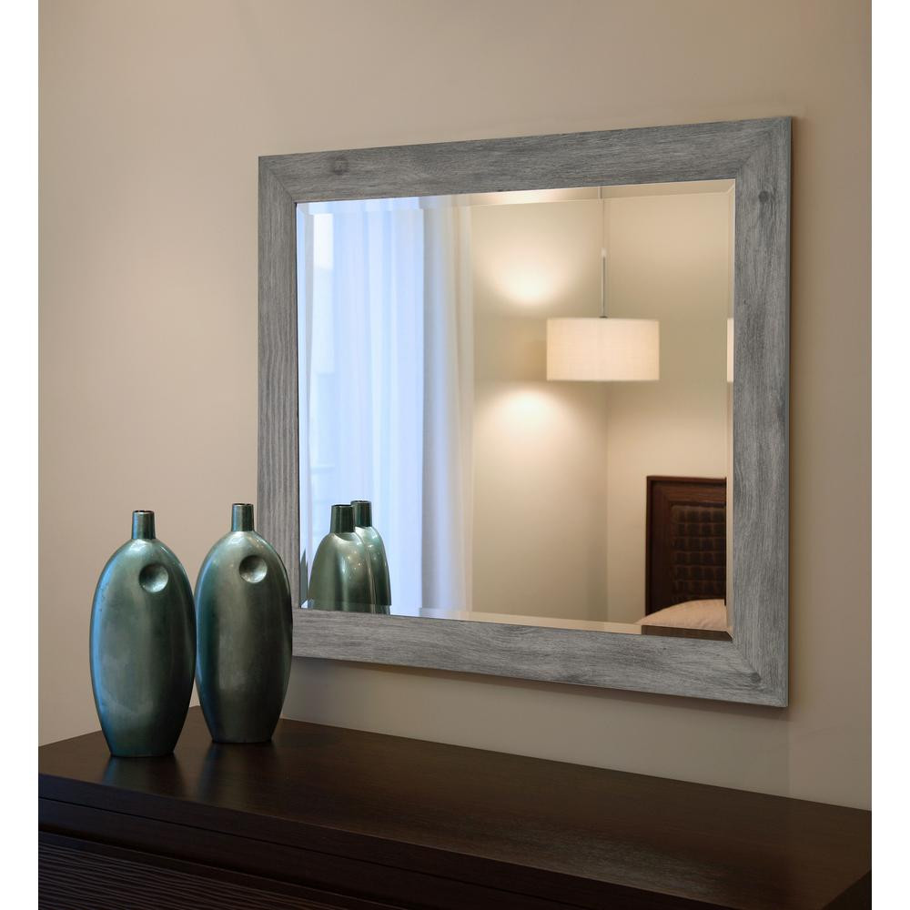 Grey Bathroom Mirror
 35 5 in x 41 5 in Gray Barnwood Beveled Vanity Wall