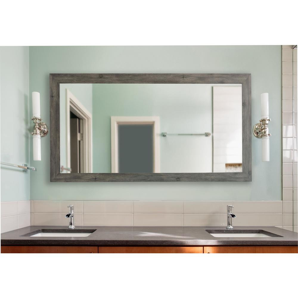 Grey Bathroom Mirror
 72 in x 39 in Gray Barnwood Extra Vanity Mirror