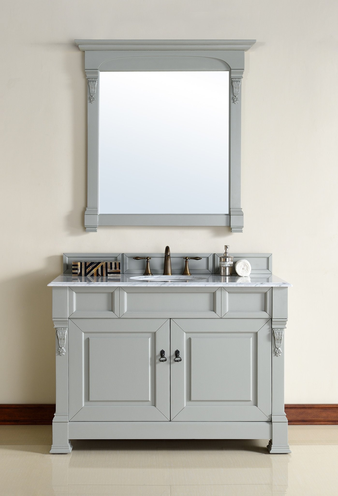 Grey Bathroom Mirror
 40" Brookfield Urban Grey James Martin Bathroom Vanity