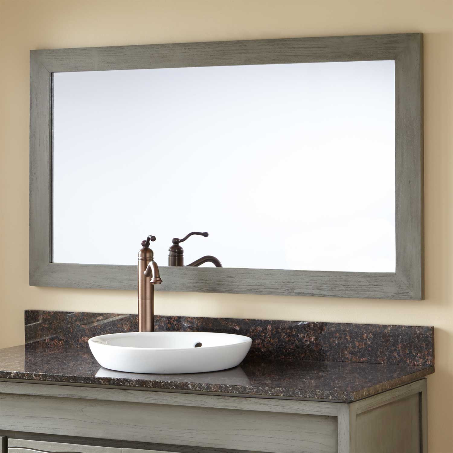 Grey Bathroom Mirror
 Wulan Teak Mirror Gray Wash Framed Mirrors Bathroom