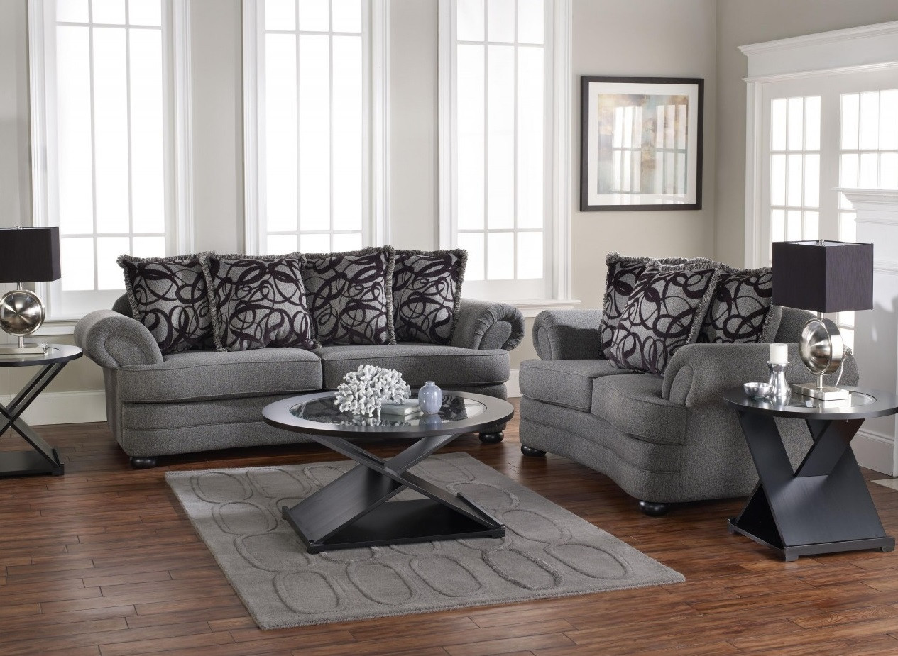 grey living room with grey furniture