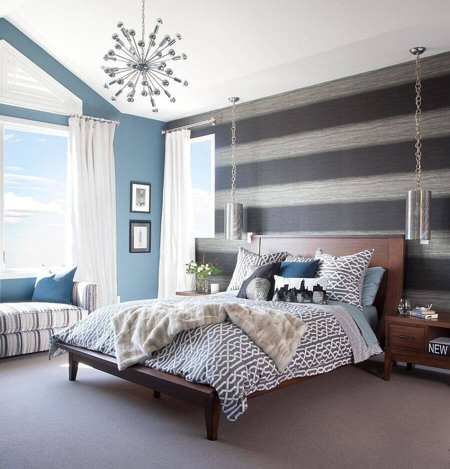 Grey Wall Bedroom Ideas
 9 Bedroom Design Ideas with Striped Walls Interioridea