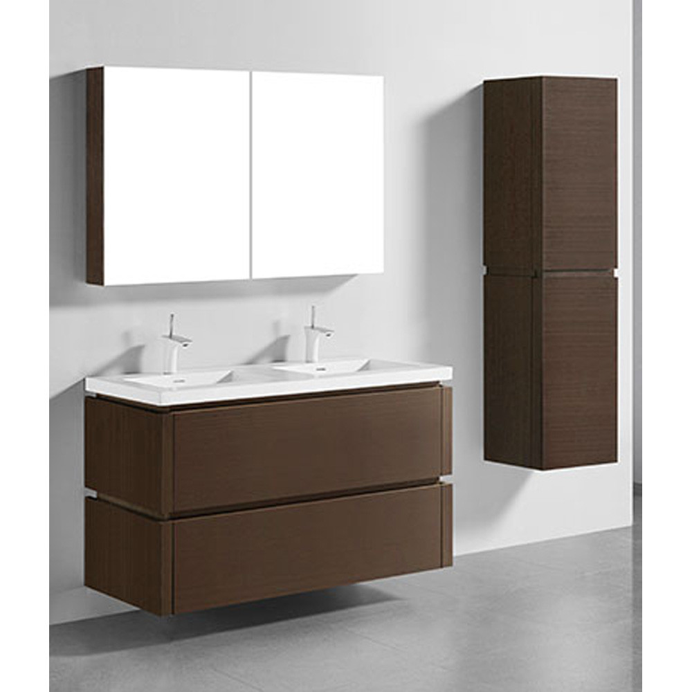 Hanging Bathroom Vanity
 Madeli Cube 48" Double Wall Mounted Bathroom Vanity for