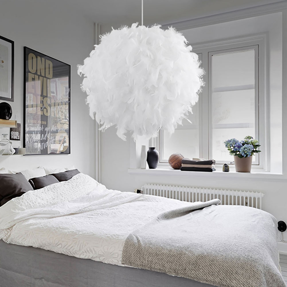 Hanging Bedroom Lights
 Modern Pendant Light Romantic Dreamlike Feather Droplight