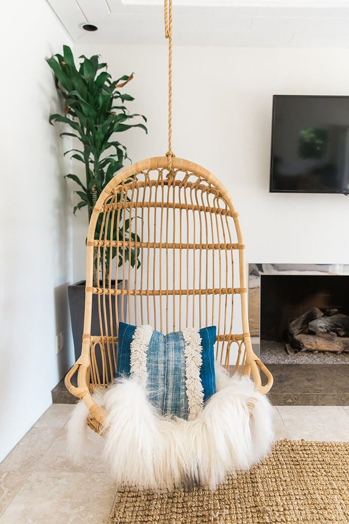 Hanging Chair Living Room
 A Serene Bohemian Bungalow