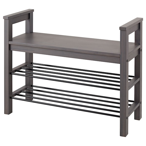 Hemnes Bench With Shoe Storage
 HEMNES Bench with shoe storage dark gray stained IKEA