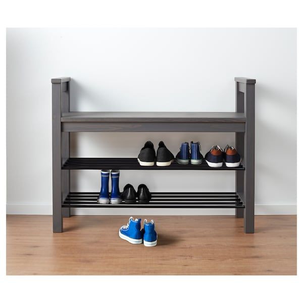 Hemnes Bench With Shoe Storage
 HEMNES Bench with shoe storage dark gray gray stained 33