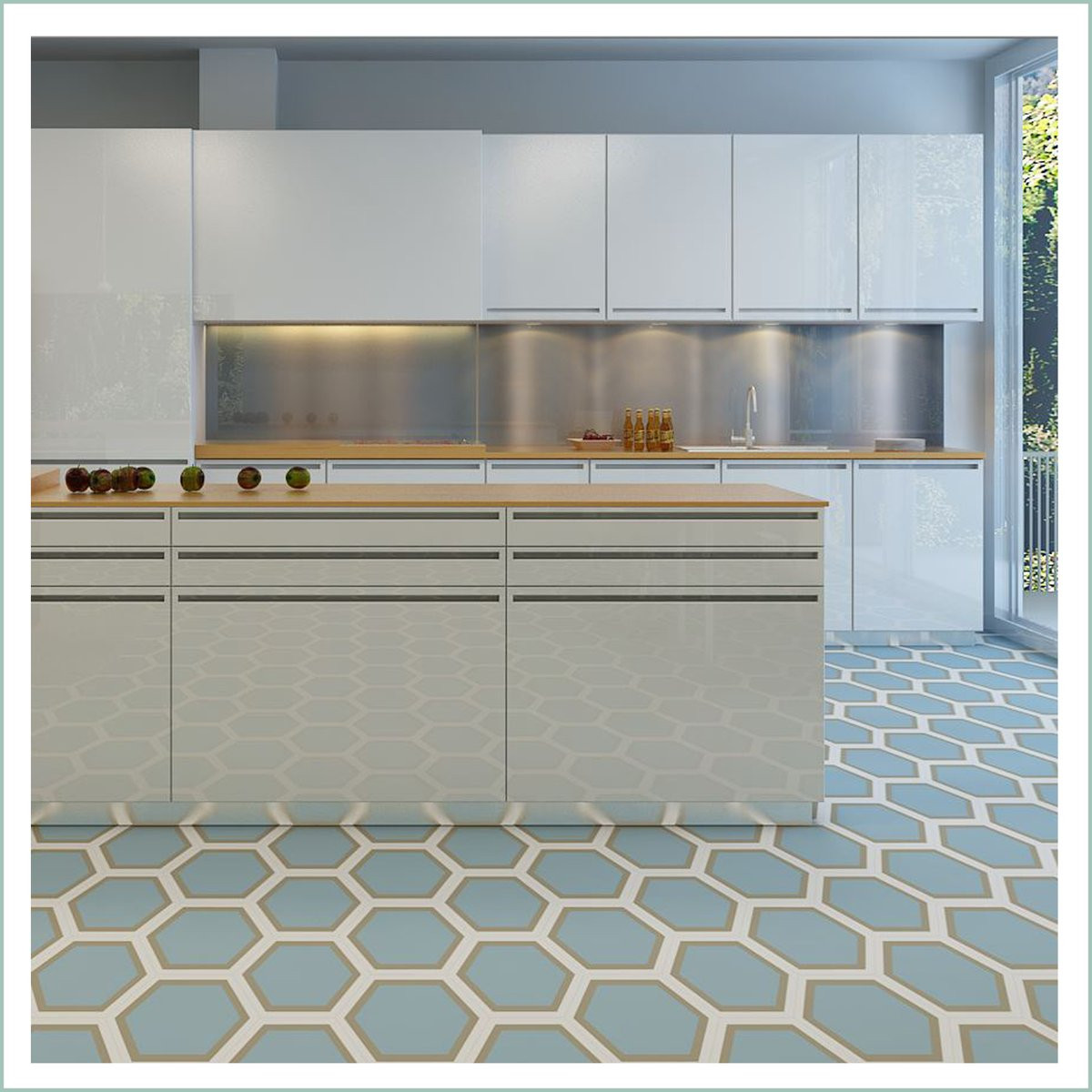 Hexagon Kitchen Floor Tiles
 Kitchen Design Ideas with Hexagon Kitchen Floor Tiles