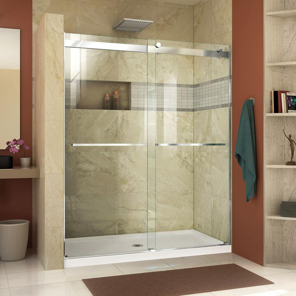 Home Depot Bathroom Shower Stalls
 DreamLine Essence 56 in to 60 in x 76 in Semi Frameless
