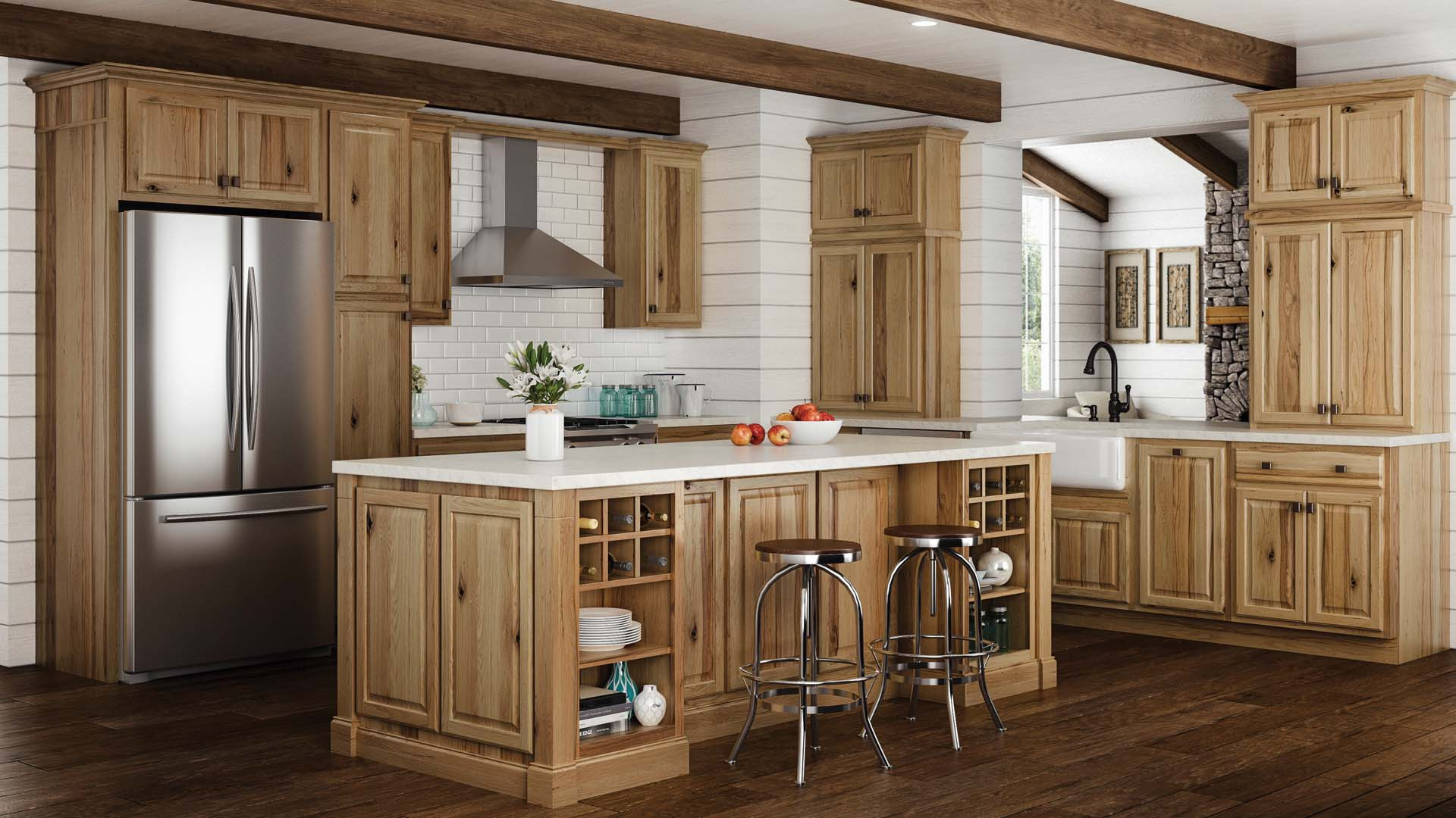 Home Depot Kitchen Cabinet
 Hampton Wall Kitchen Cabinets in Natural Hickory – Kitchen
