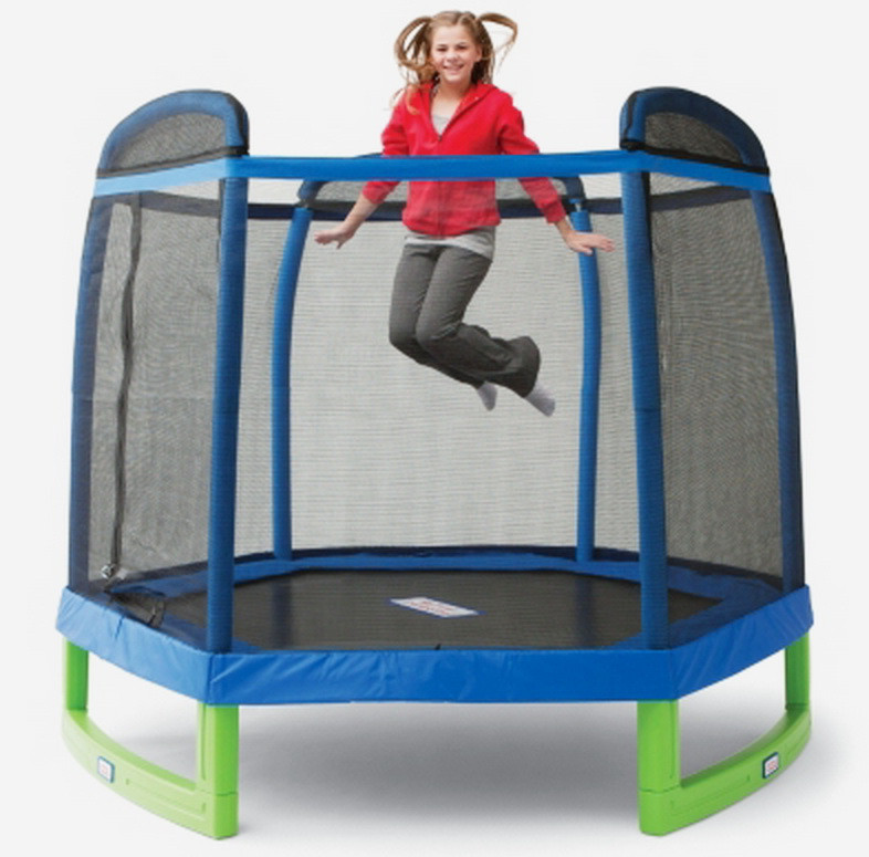 Indoor Kids Trampoline
 New Kids Enclosed Trampoline Beginner Youth Jumper Safe