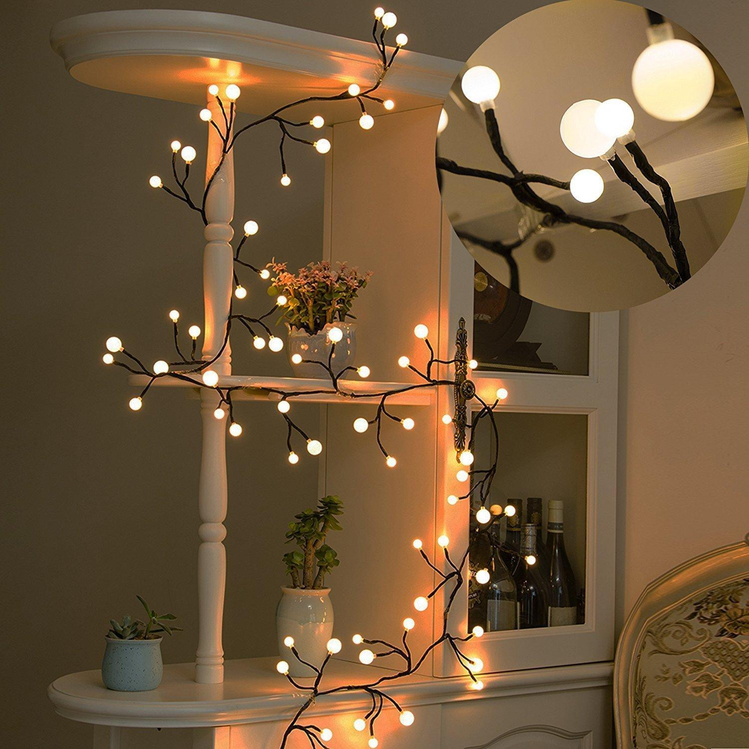 Indoor Lights For Bedroom
 Globe String Lights 8ft 72 LED Waterproof Outdoor Indoor