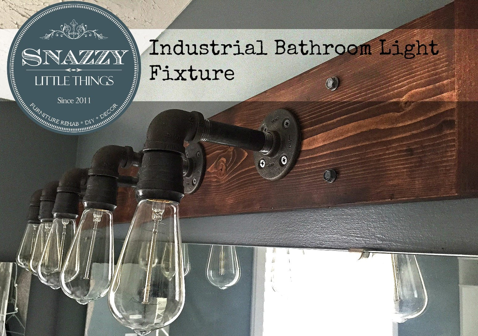 Industrial Bathroom Light
 DIY Industrial Light Fixture