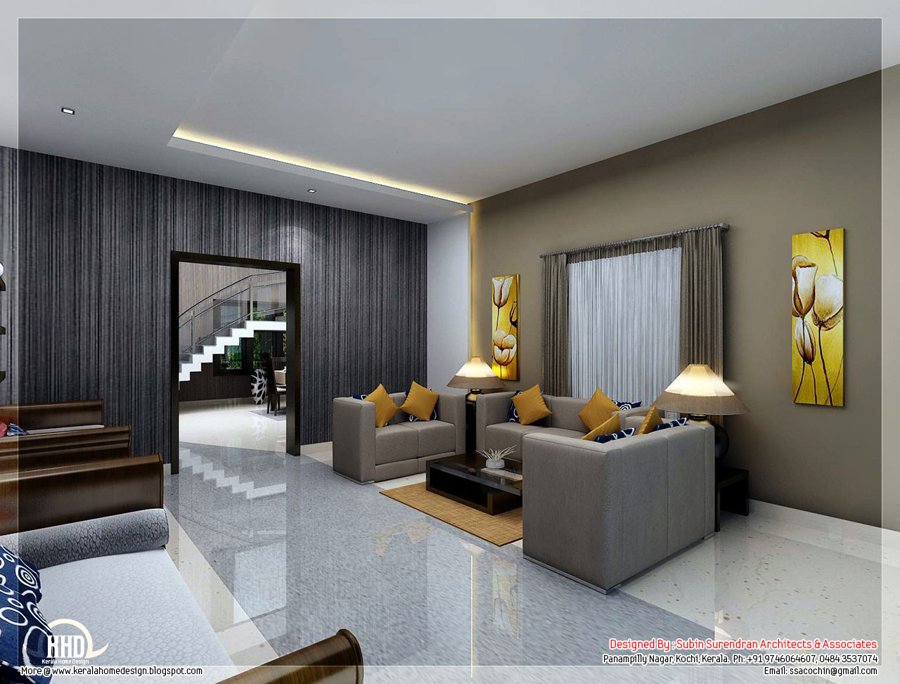 Interior Design Living Room Ideas
 Awesome 3D interior renderings Kerala home design and