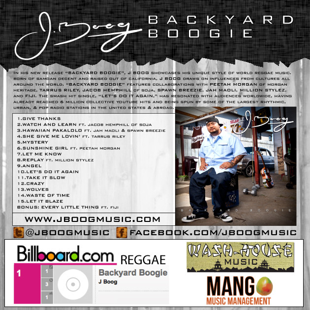 J Boog Backyard Boogie
 J Boog Backyard Boogie World Tour Kicks f in Europe