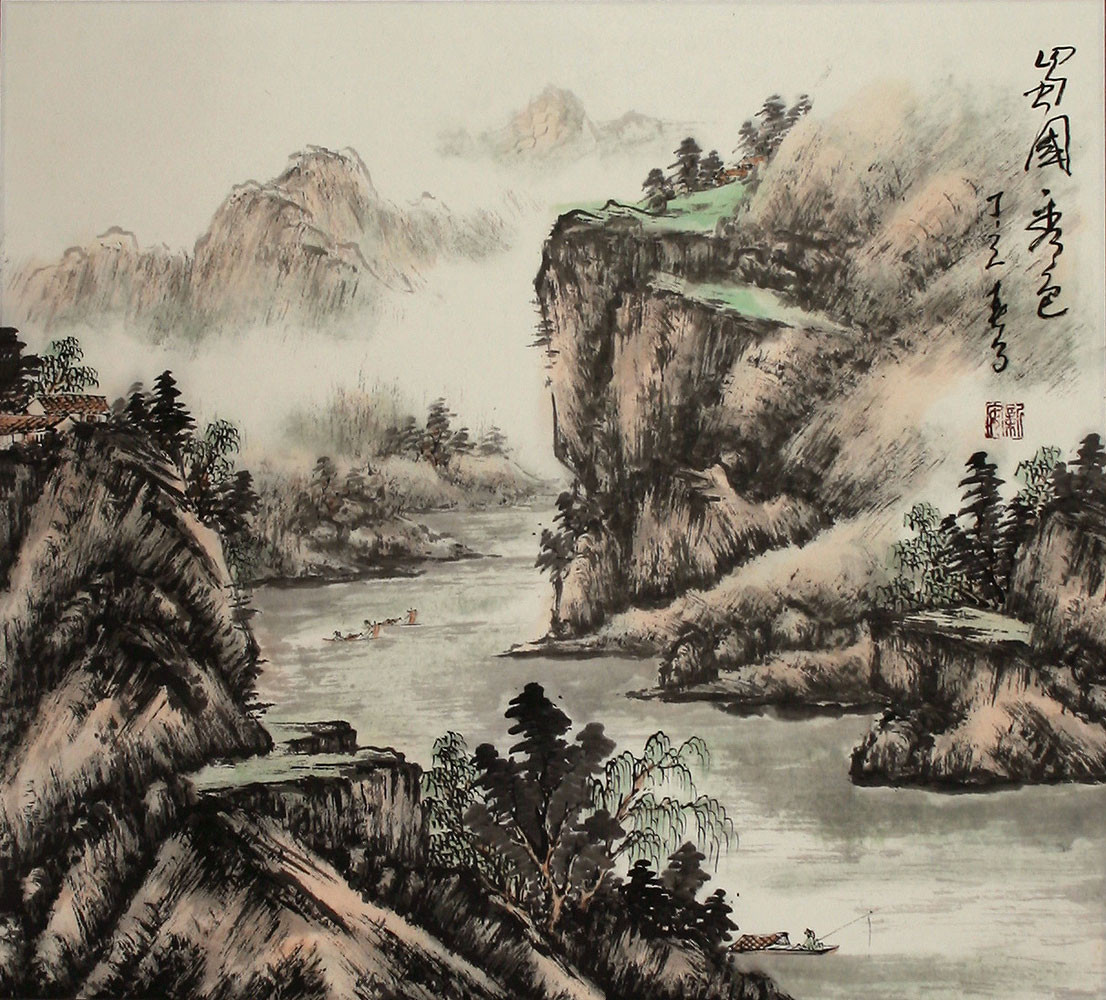Japan Landscape Painting
 Beauty of Sichuan Landscape Painting Asian Art