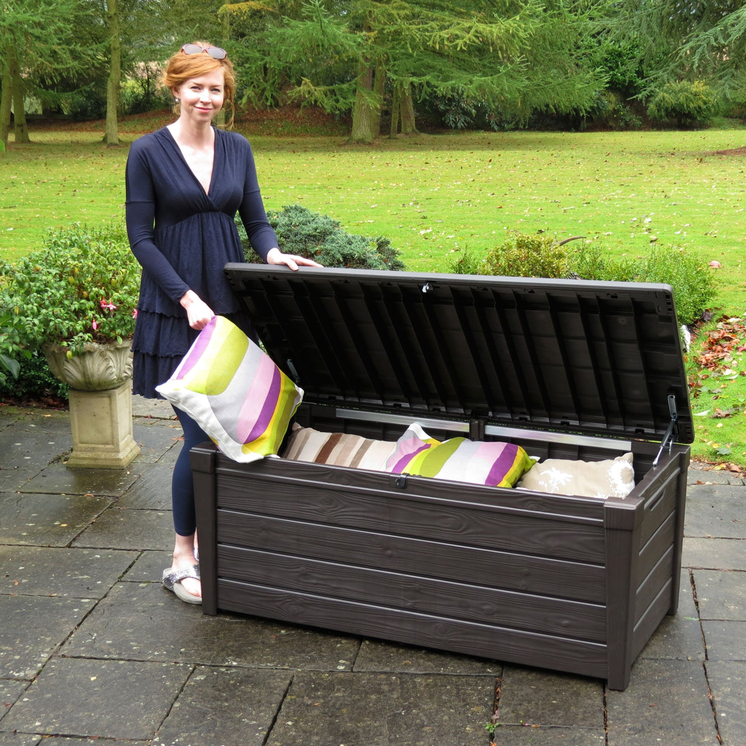 Keter Outdoor Storage Bench
 Keter Brightwood Resin 120 Gallon Outdoor Storage Deck Box