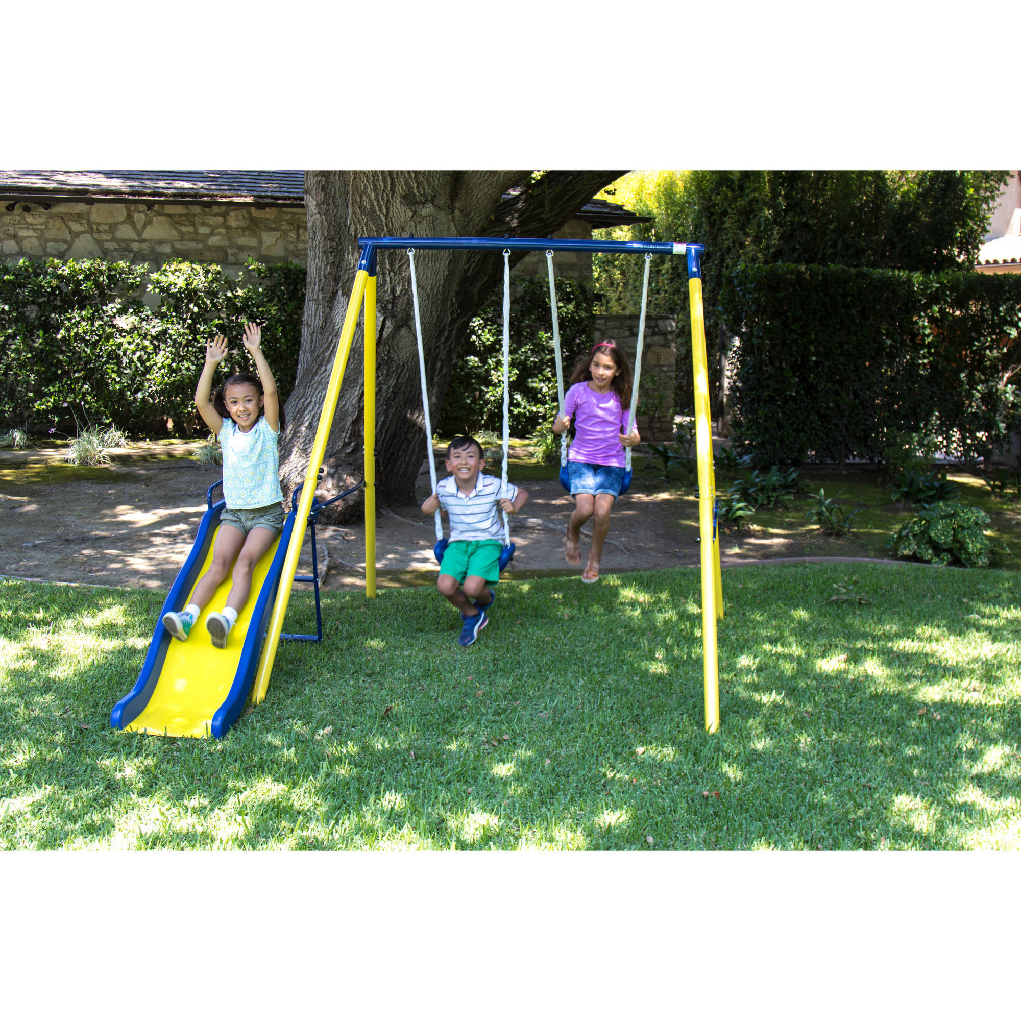 Kids Backyard Swing Sets
 Sportspower Power Play Time Metal Swing Set Outdoor Kids