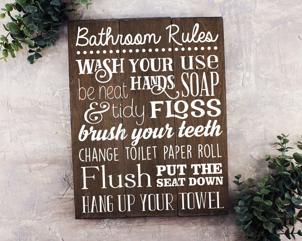 Kids Bathroom Sign
 Bathroom Rules Sign Bathroom Rules Sign Rustic Kids Bathroom