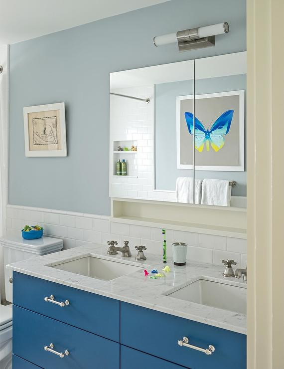 Kids Bathroom Vanity
 Kids Washstand Painted Blue Cottage Bathroom Sherwin