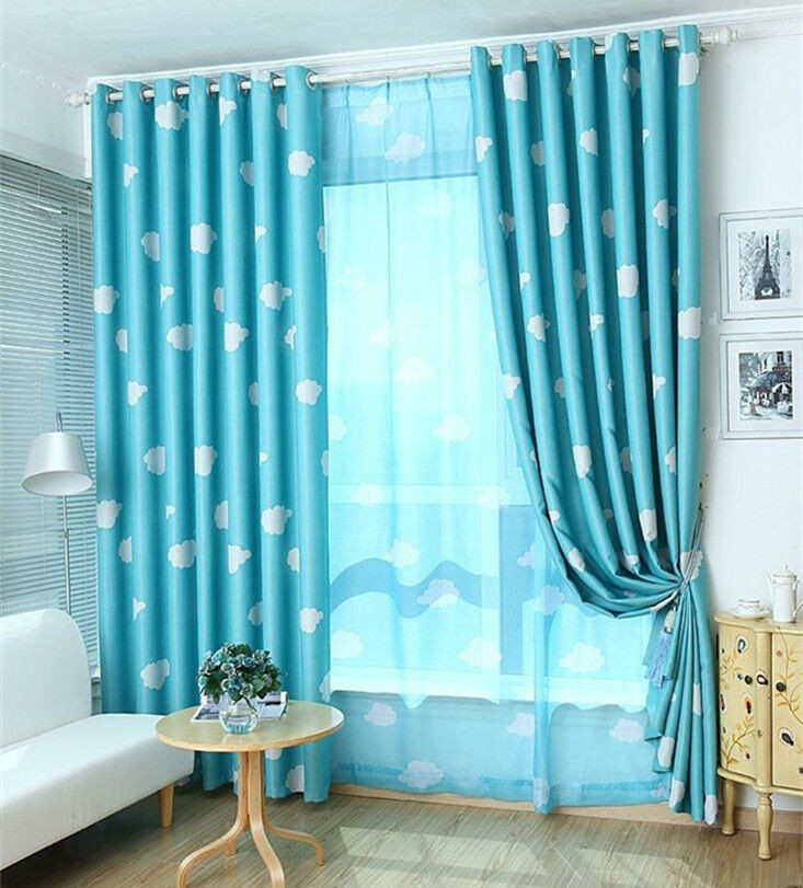 Kids Bedroom Curtains
 Blockout Blackout Eyelet Curtains Blue Drapes Kids Baby