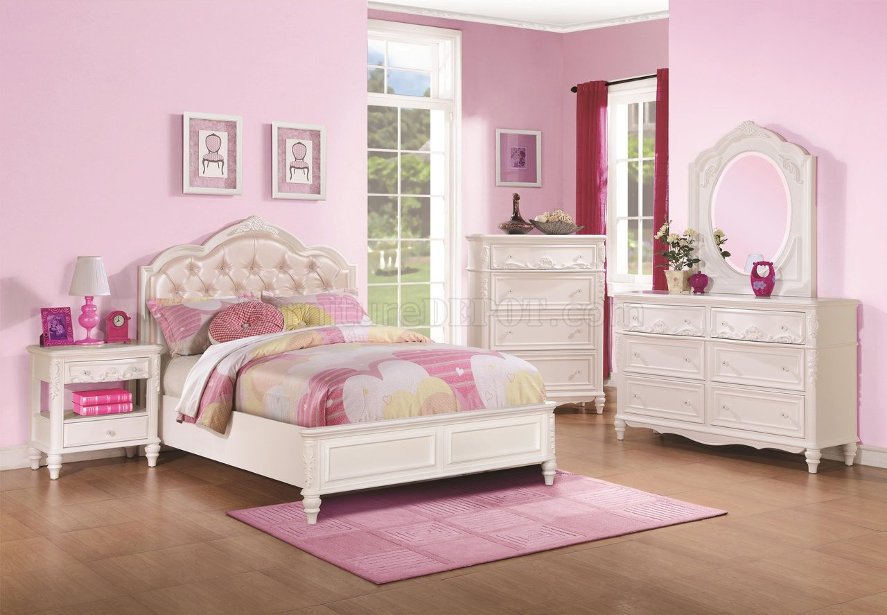 Kids Bedroom Furniture
 Caroline Kids Bedroom in White by Coaster w Options