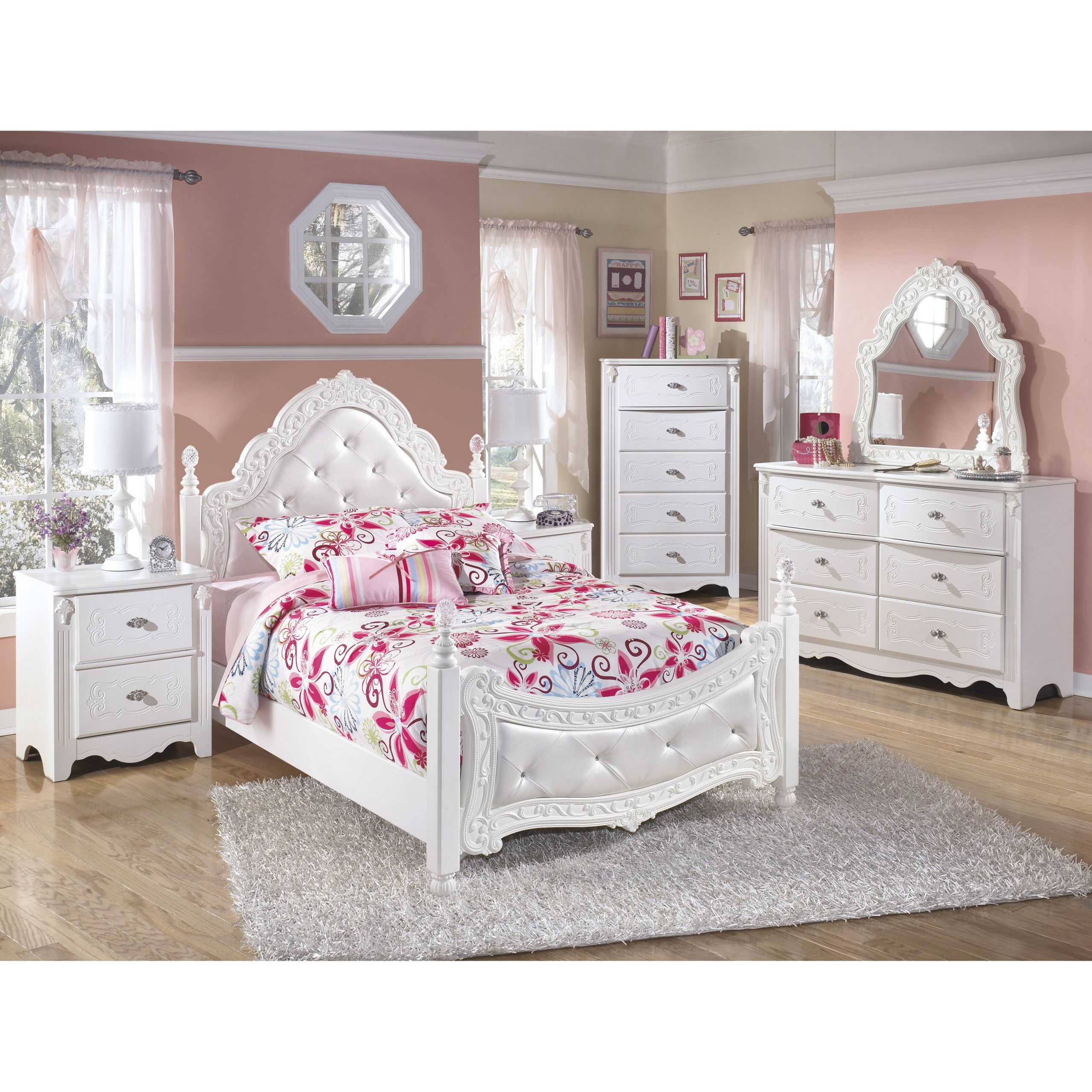 Kids Bedroom Furniture Sets
 Signature Design by Ashley Exquisite Four Poster