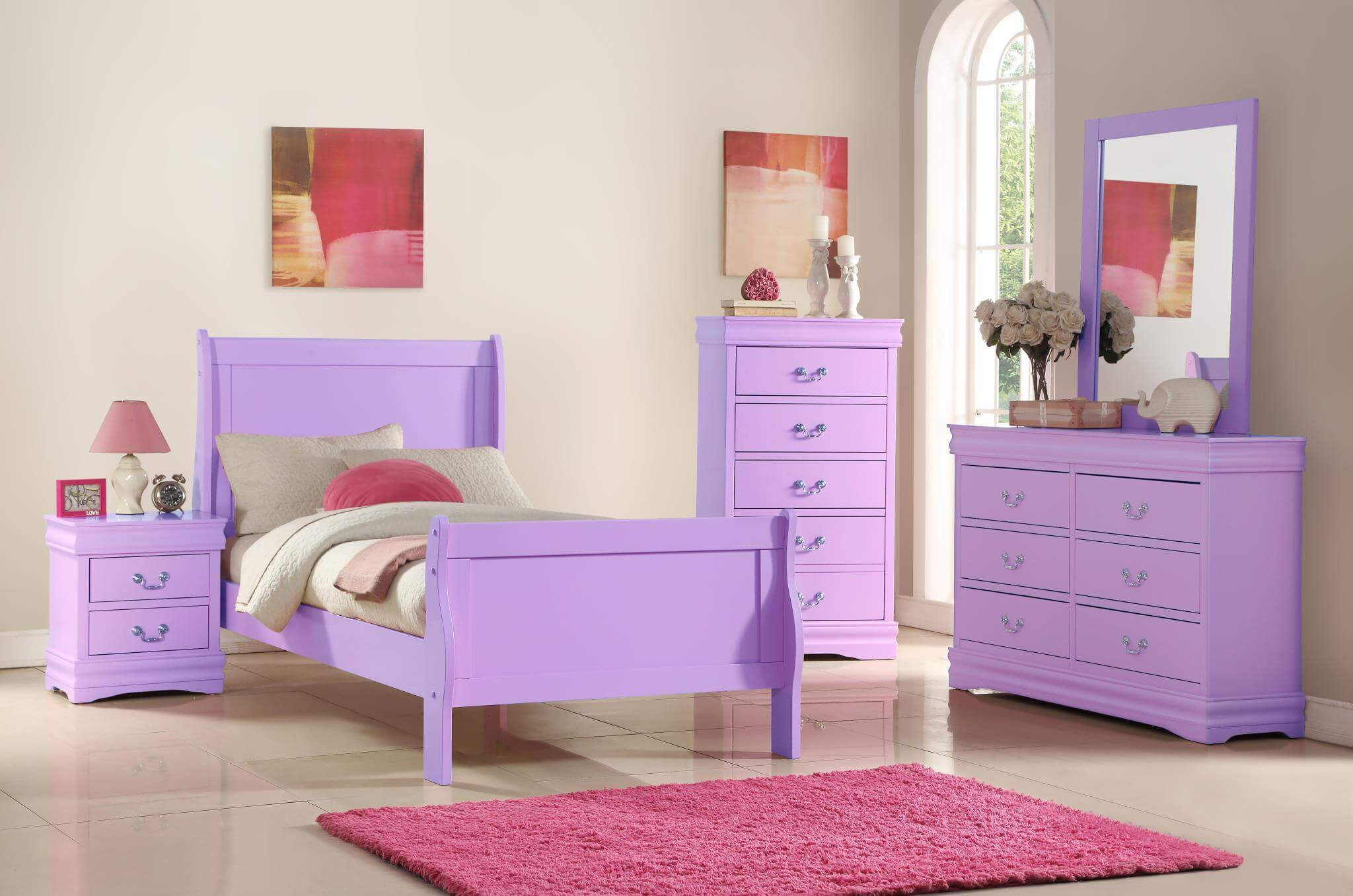 Kids Bedroom Furniture Sets
 Lavender Louis Phillip Bedroom Set