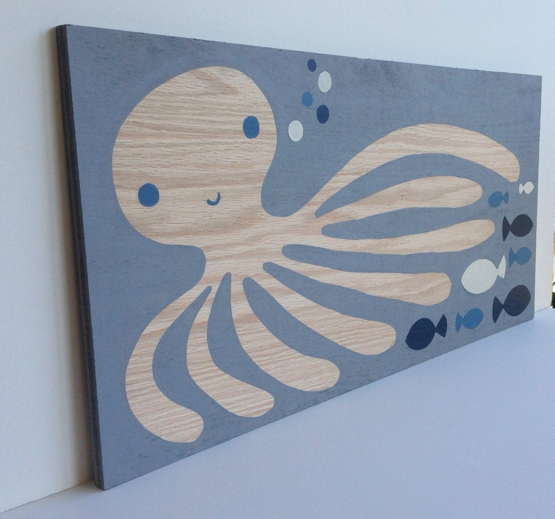 Kids Nautical Bathroom
 Kids Bathroom Art Nautical Nursery Ocean Animals Octopus