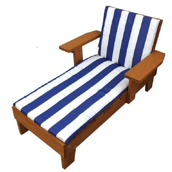 Kids Outdoor Lounge Chair
 Shop Homeware Kid s Wood Blue and White Cushion Outdoor