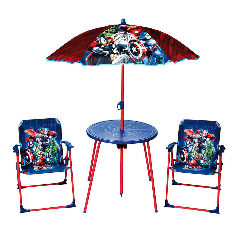 Kids Outdoor Table And Bench
 MARVEL AVENGERS Kids Garden Table and Chairs Set Parasol