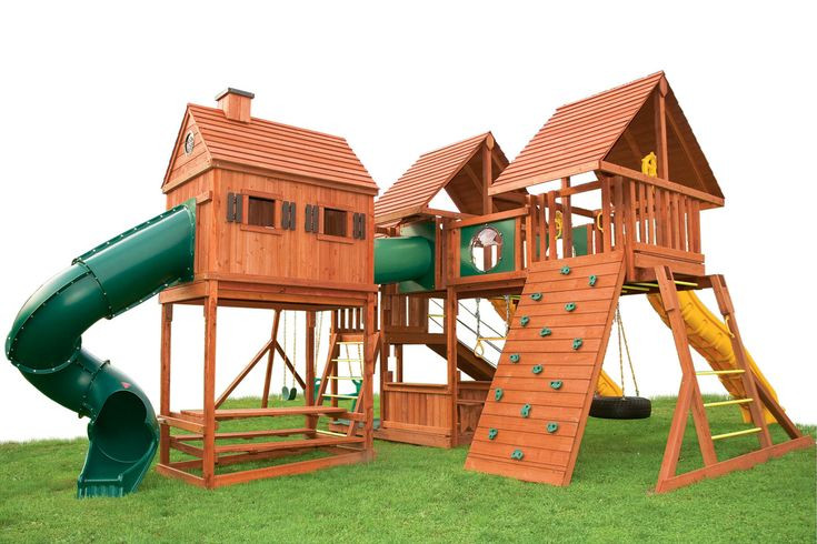Kids Playhouse Swing Sets
 Wooden Swing Set With Playhouse WoodWorking Projects & Plans