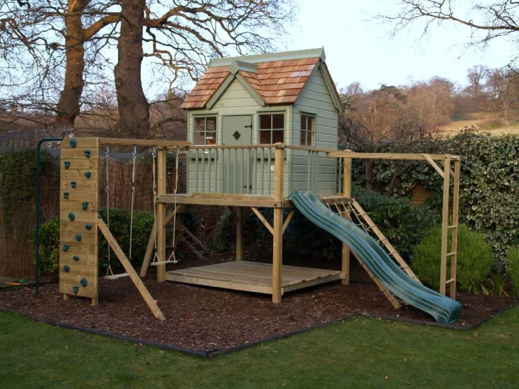 Kids Playhouse With Swing
 Childern Garden Playhouse With Slide And Swings Outdoor