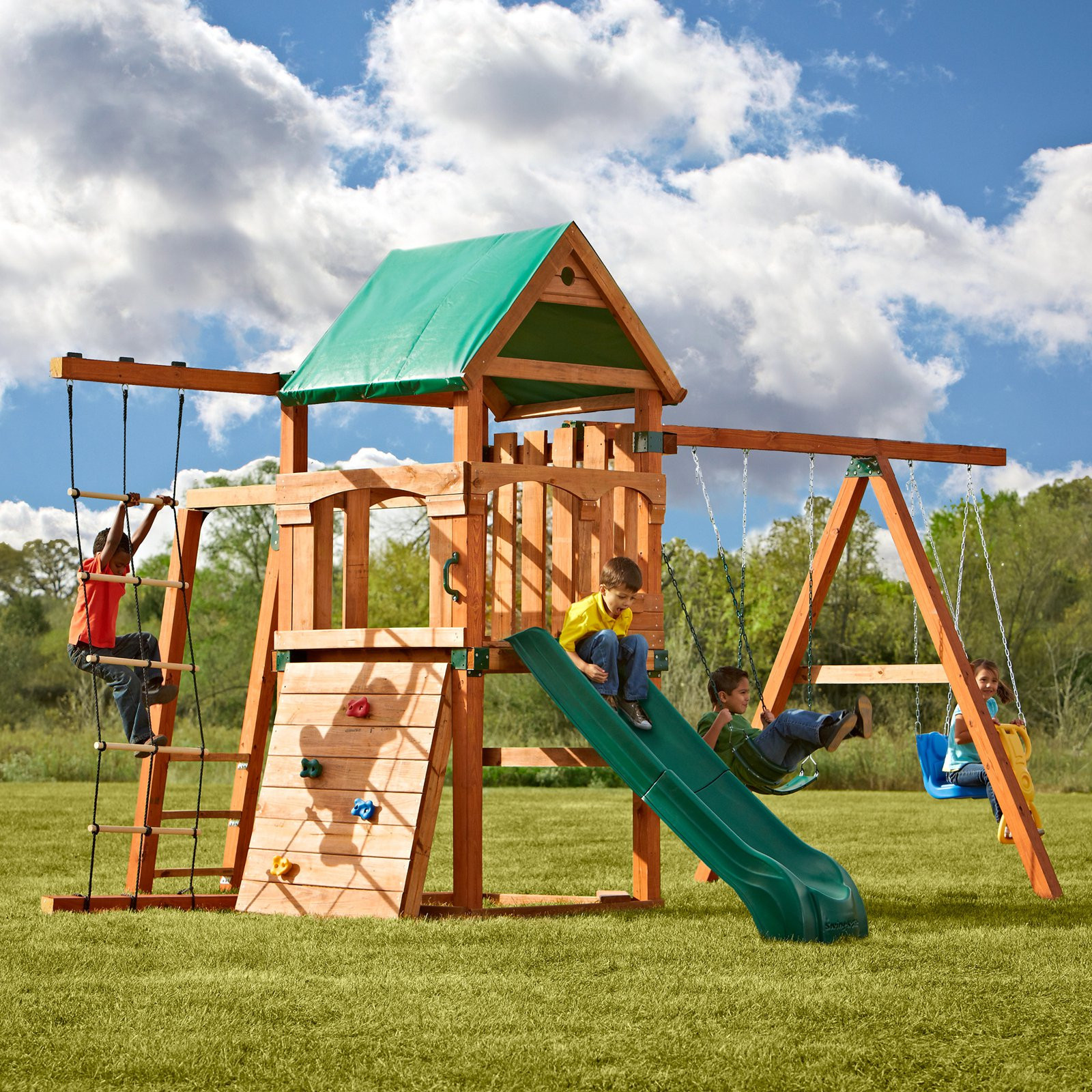Kids Slide And Swing
 Swing N Slide PB 8320 Trekker Play Set Swing Sets at