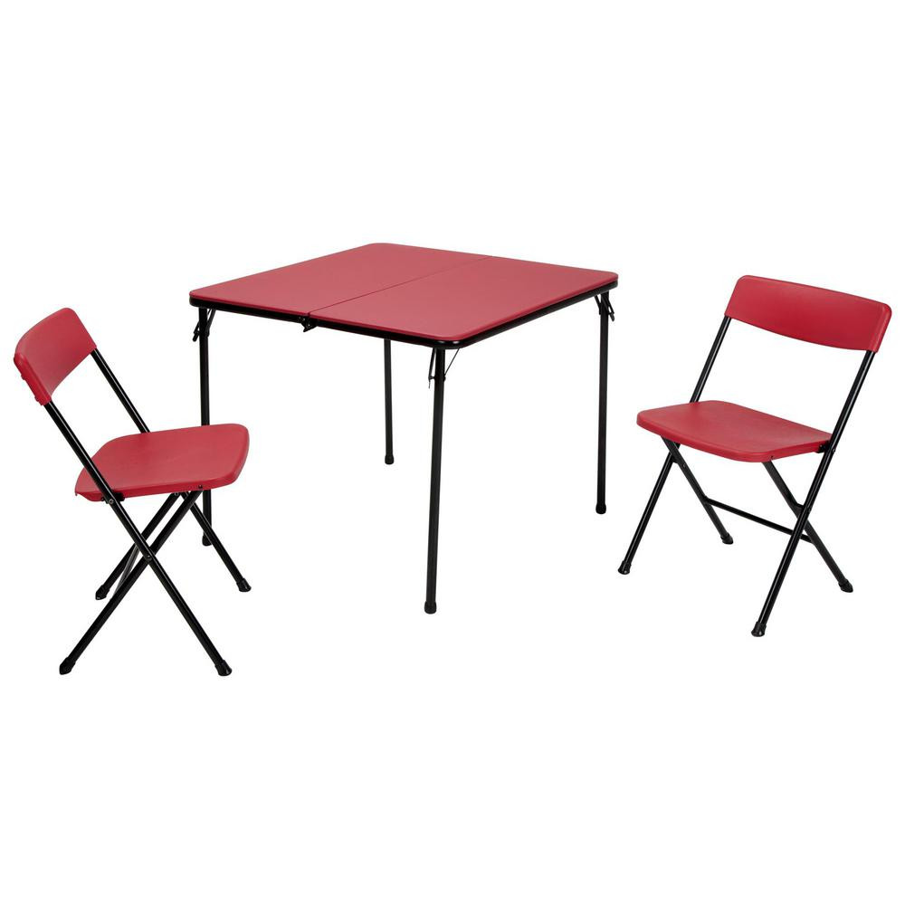 Kids Table And Chairs Target
 Cosco 3 Piece Red Fold in Half Folding Table Set