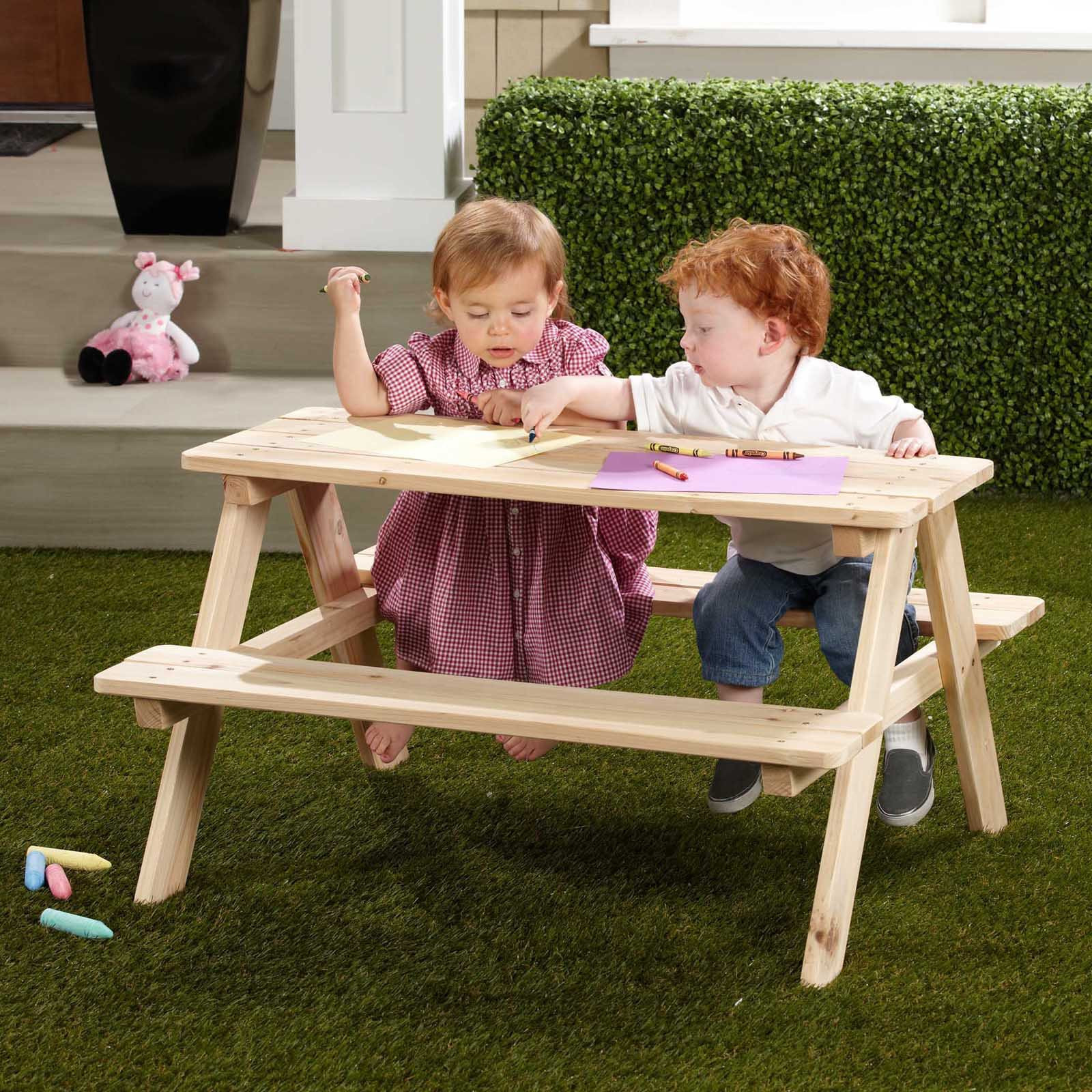 Kids Wooden Picnic Table
 Northbeam Kids Wooden Picnic Table Walmart