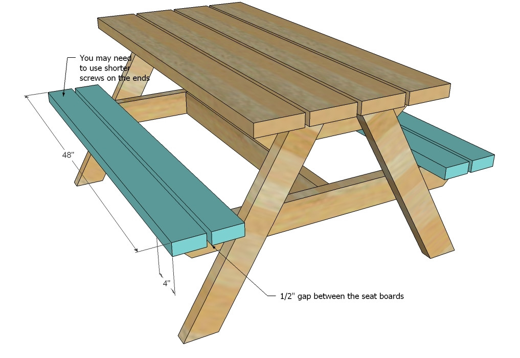 Kids Wooden Picnic Table
 Build a Bigger Kids Picnic Table Plans